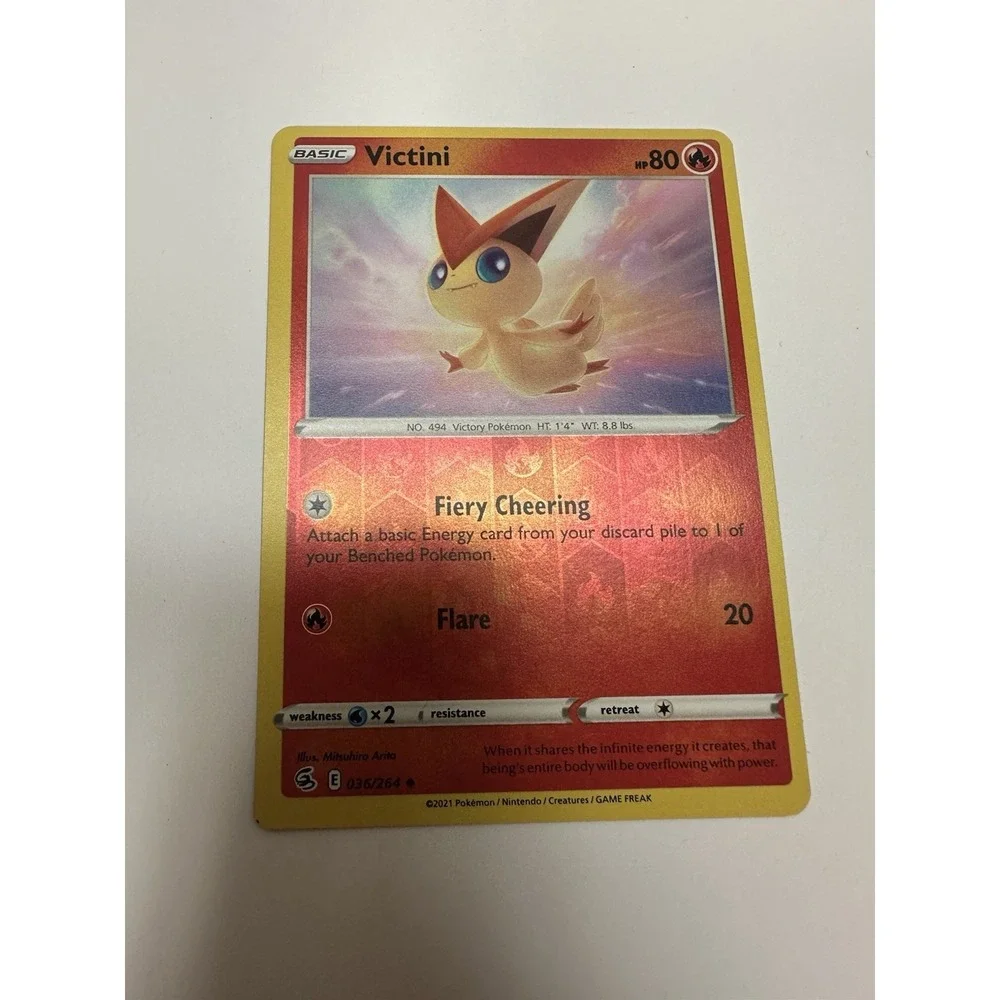 Victini Reverse Holo - 036/264 MISCUT ERROR ALIGNMENT DOT Pokemon Cards 2021 NM - Picture 7 of 15